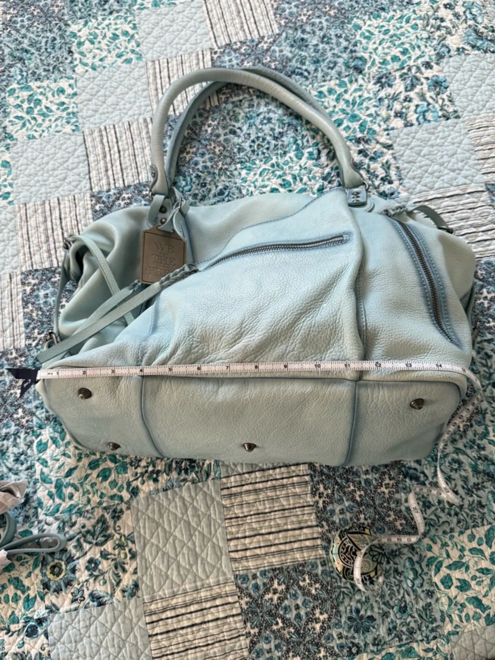 We The Free Emerson Light Blue Leather Tote - Picture 10 of 12